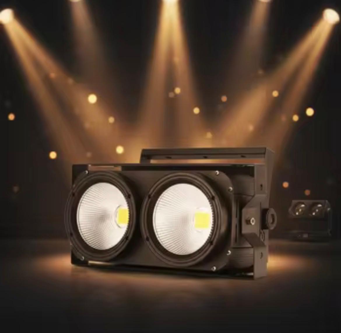 Luz LED Matrix COB 2 Ojos 2x100W Blanco Calido DMX para DJ y Escenario