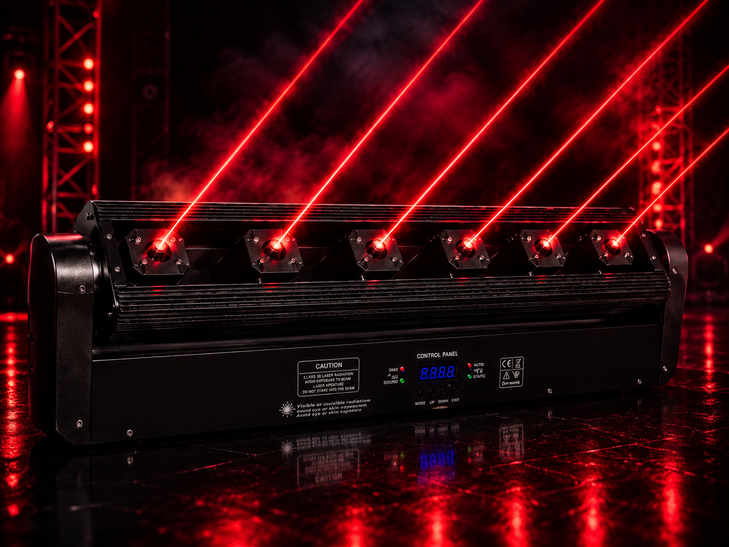 Barra de Luces Laser RGB 6 Ojos 1200mW con Control DMX512 para Clubes y KTV